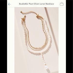 NWT BAUBLEBAR for ANTHROPOLOGIE Fresh Water Pearl Lariat Necklace $64